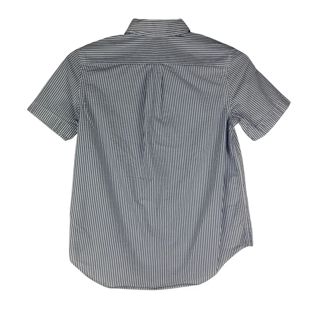 Ralph‎ Lauren Boys Blue White Striped Short Sleeve Button Down Shirt Size 8 S/P